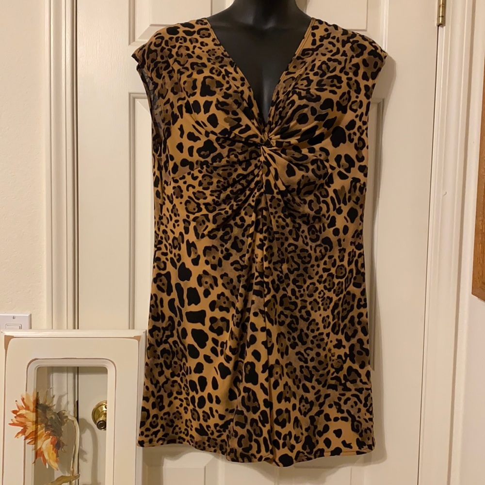 Womens leopard print long tunic